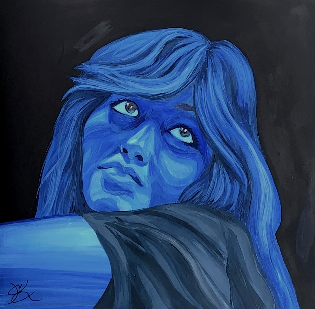 A woman looking into the distance